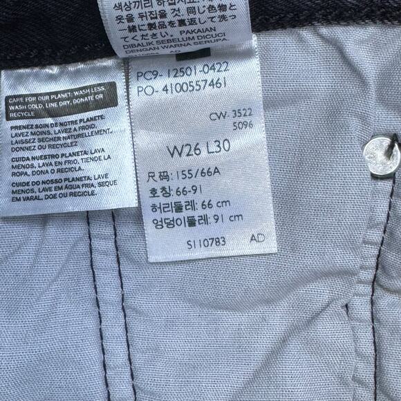 Levi's 501 Skinny Jeans 26x30 Washed Black Distressed - Picture 8 of 9